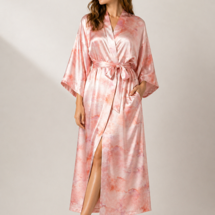 Blush Marble Silk Kimono – Serica House