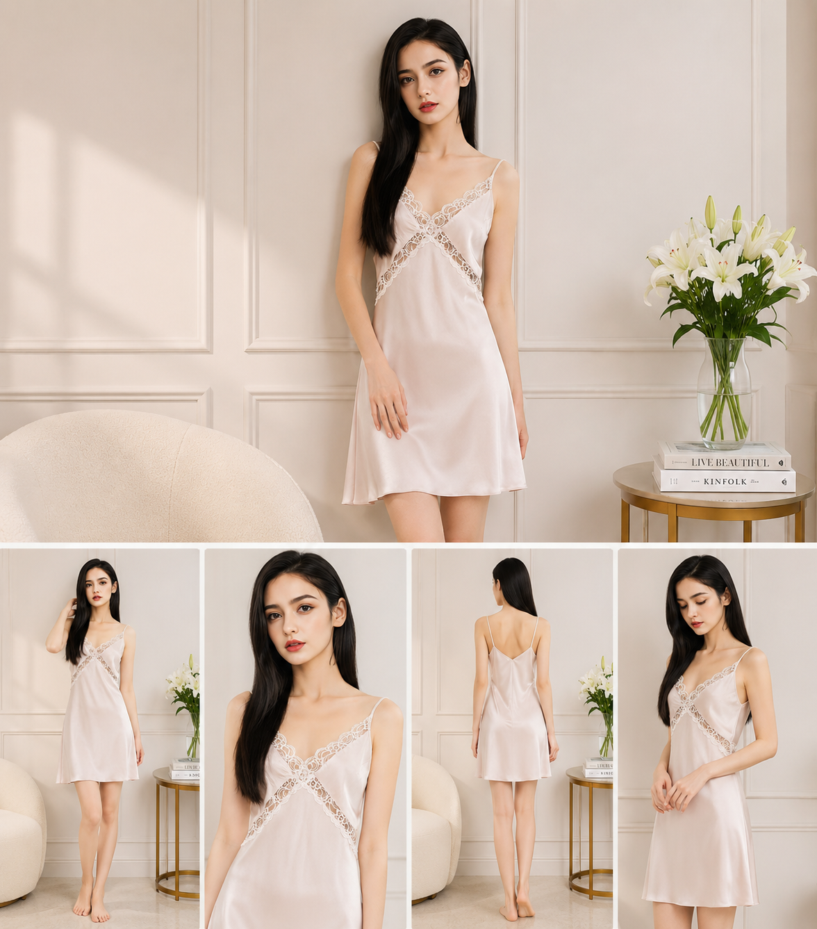 Elegant V-Neck Chemise Nightgown | Serica House - Image 4