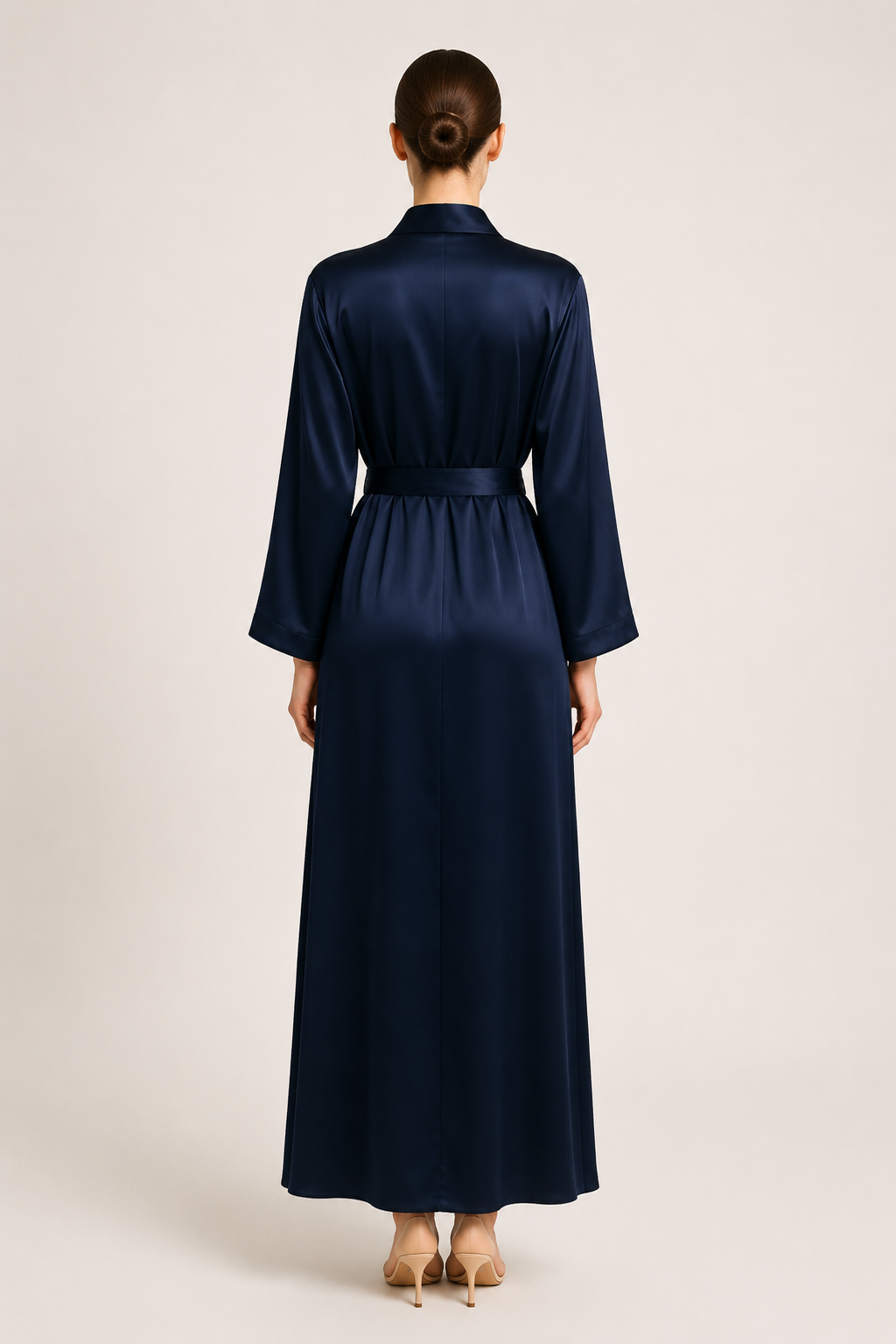 Midnight Navy Silk Gown – Serica House - Image 2