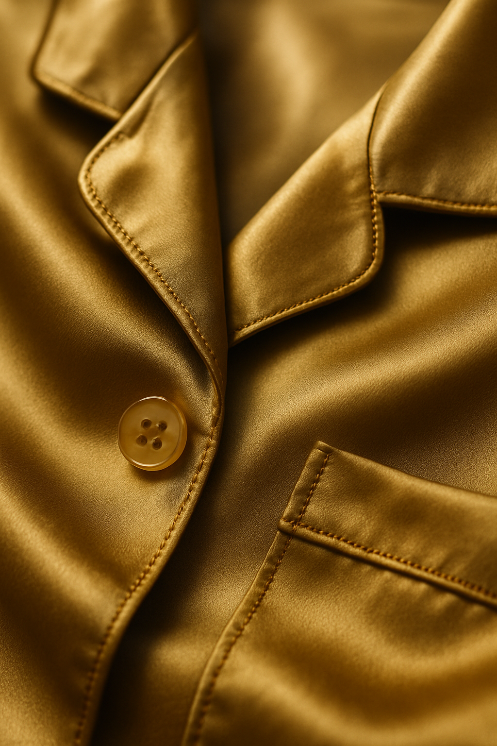 Antique Gold Silk Pajama Set for Women | Luxury - Image 3