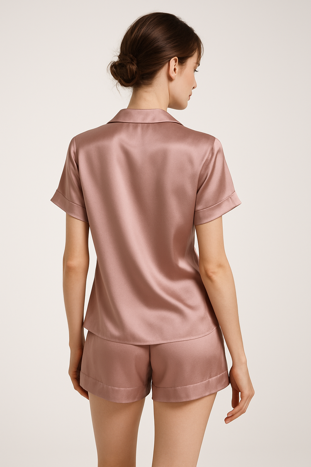 Antique Rose Silk Short PJ Set | Serica Elegance - Image 2