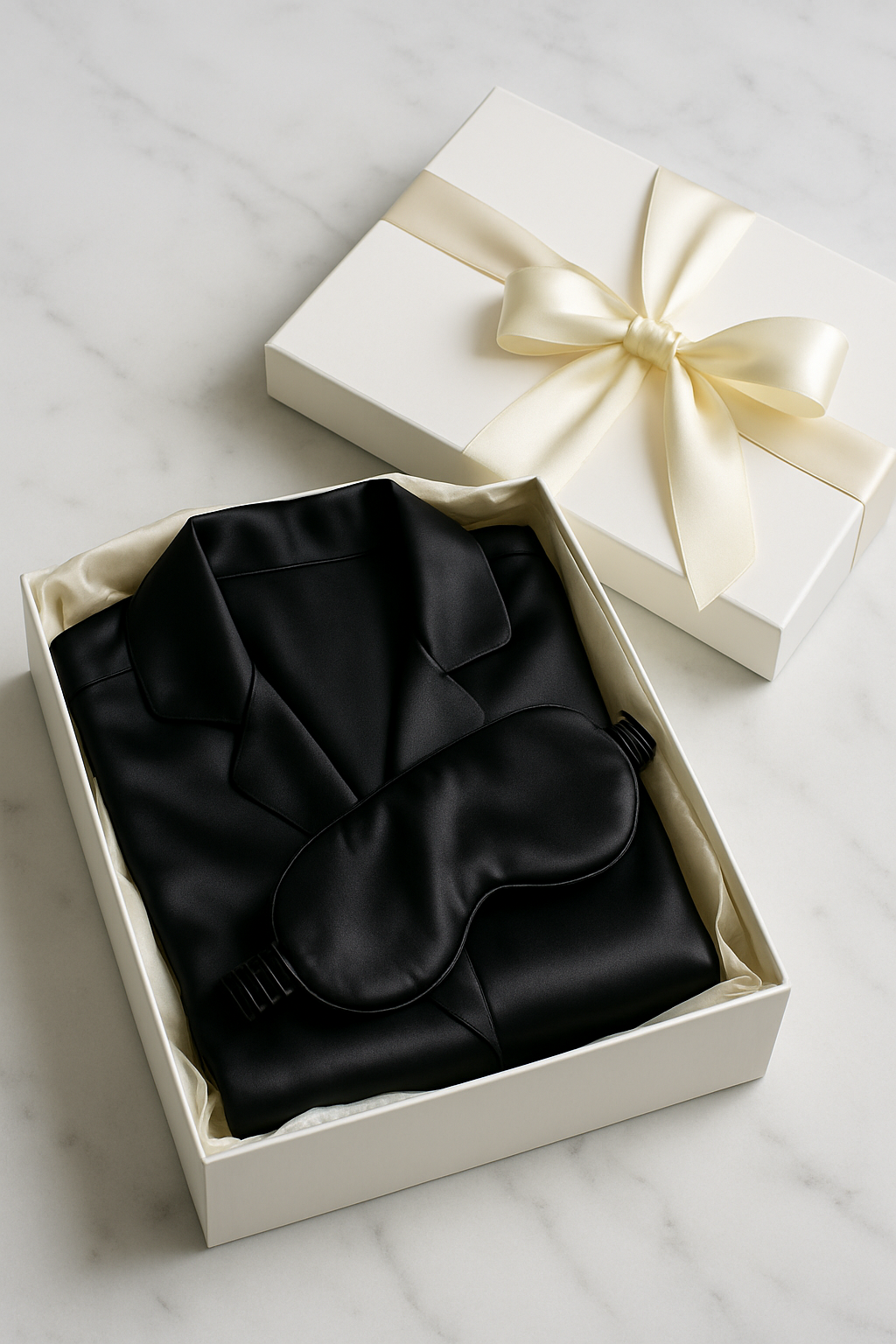 Black Silk Robe & Mask Gift Set | Serica House - Image 4
