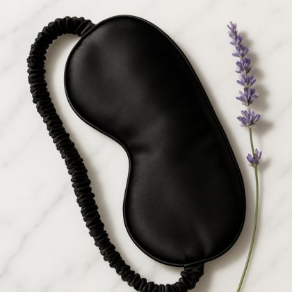 Luxury Black Silk Sleep Mask - Serica House