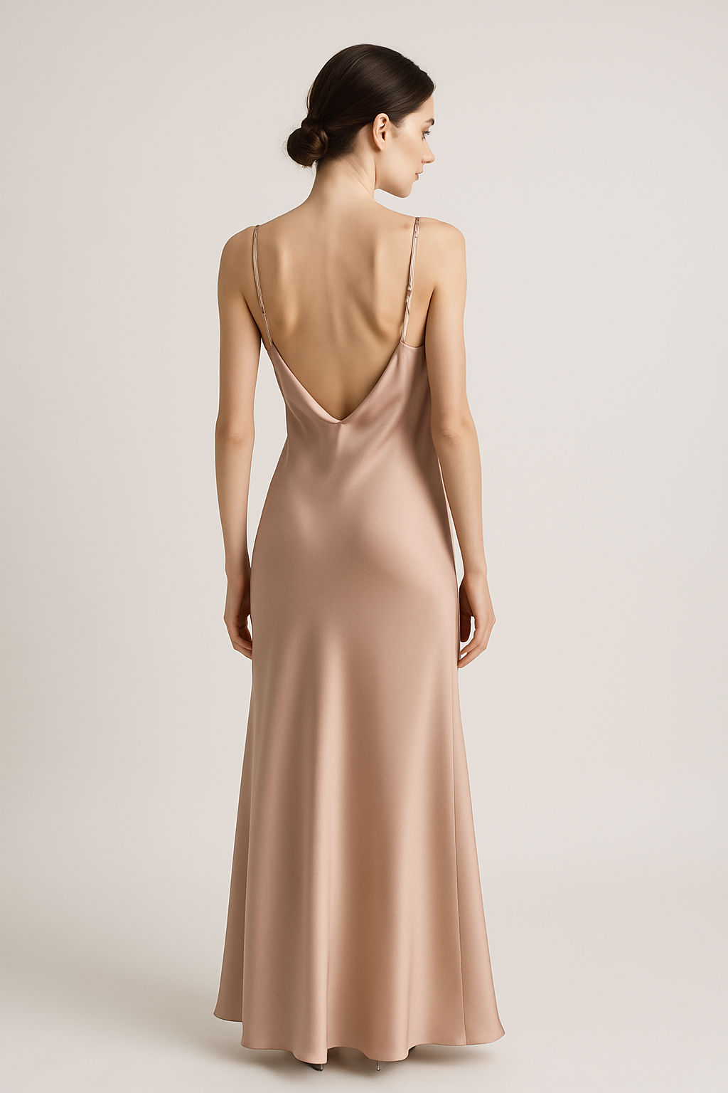 Blush Silk Slip Dress – Adjustable & Stylish - Image 2