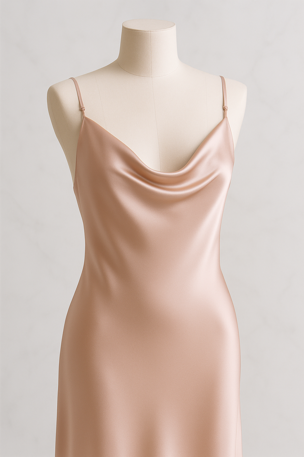 Blush Silk Slip Dress – Adjustable & Stylish - Image 4