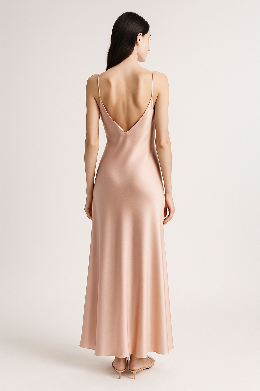 Blush Maxi Silk Slip Dress – Timeless Elegance - Image 2