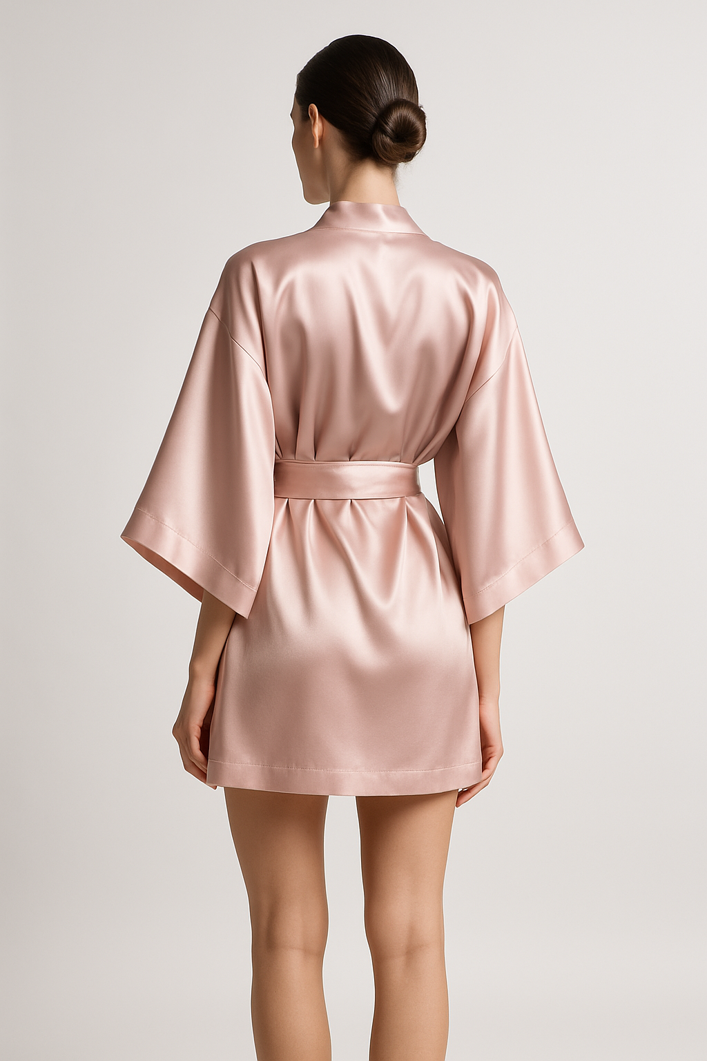 Blush Pink Silk Kimono Robe – Serica Style - Image 2