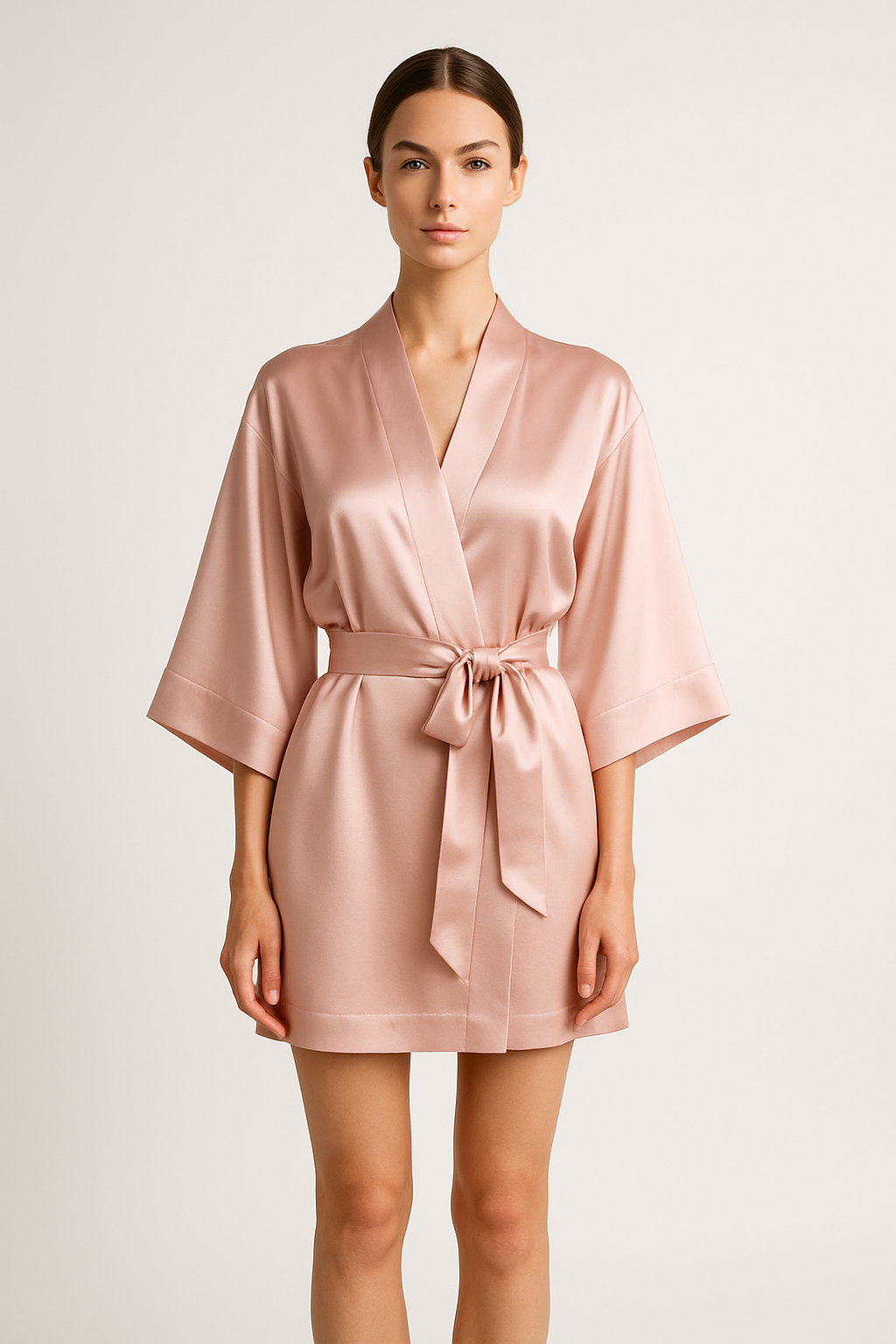 Blush Pink Silk Kimono Robe – Serica Style
