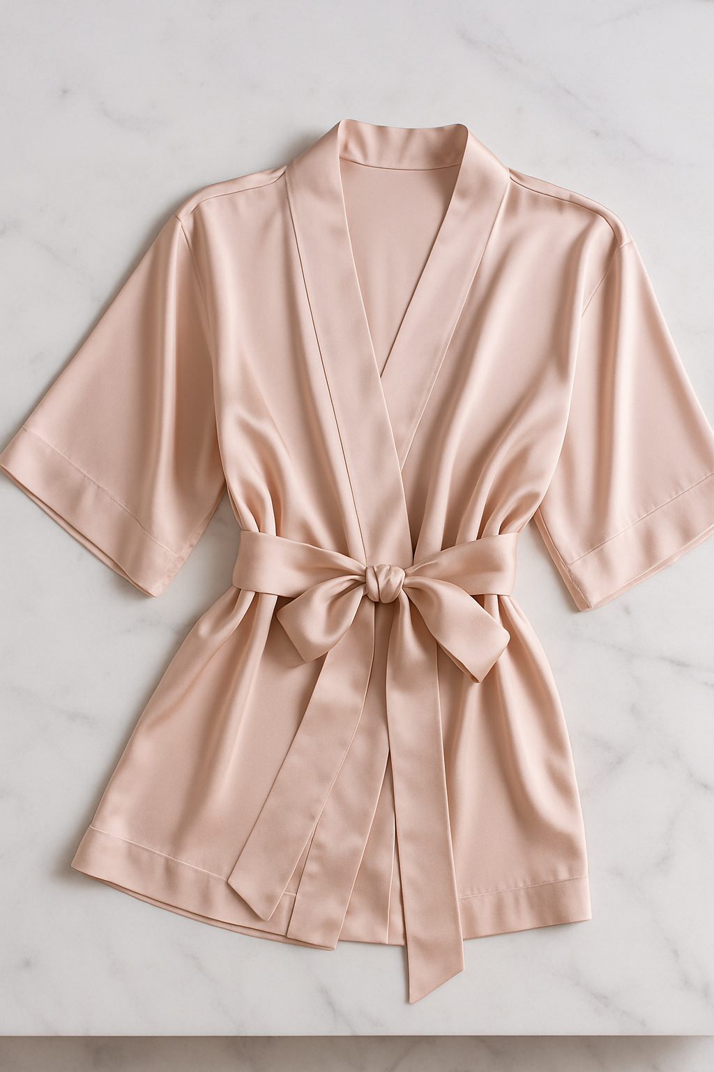 Blush Pink Silk Kimono Robe – Serica Style - Image 4