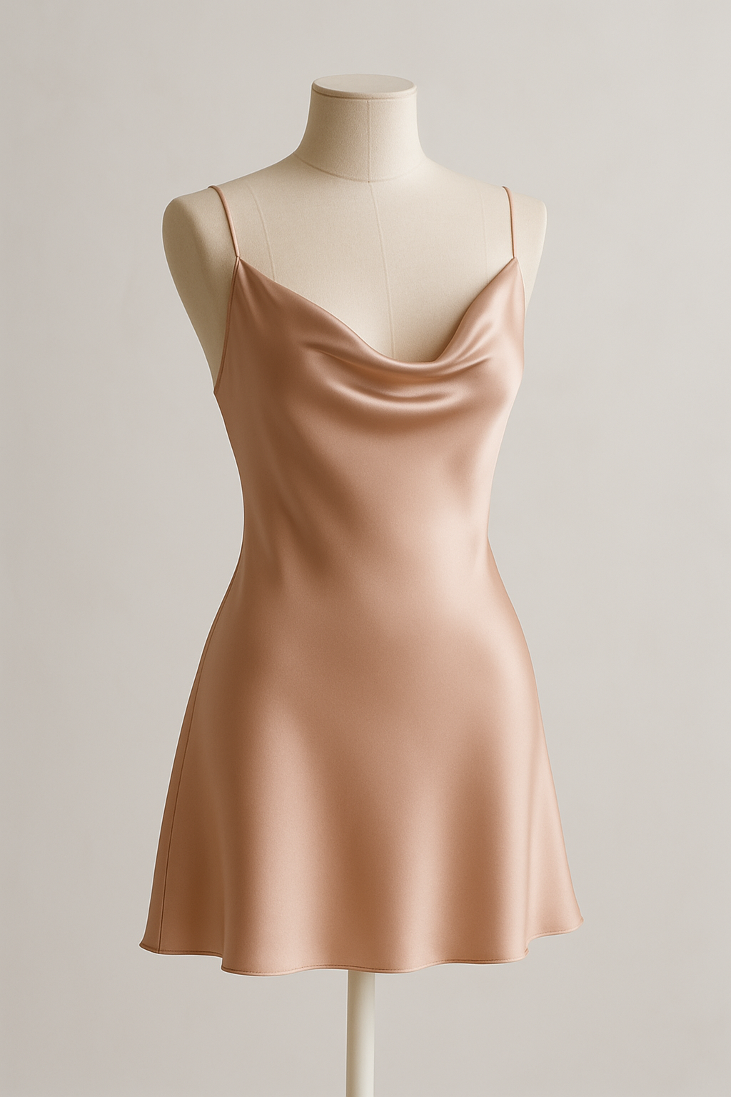 Blush Silk Mini Slip Dress - Luxury Loungewear - Image 4