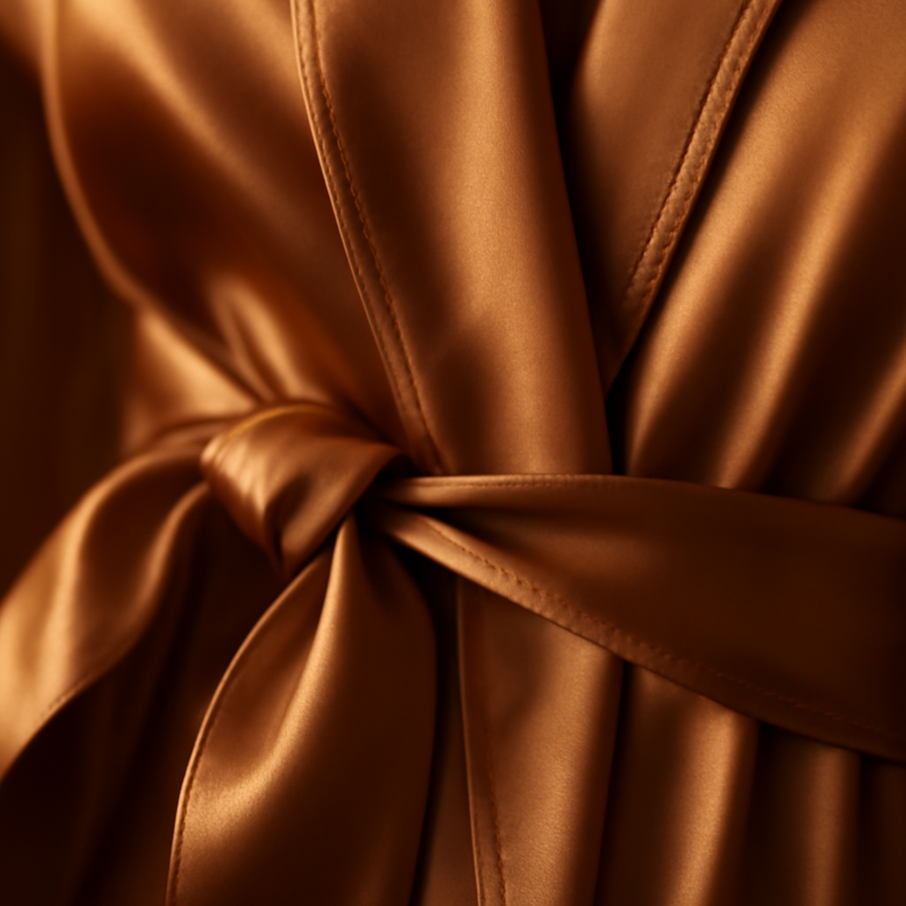 Caramel Silk Robe for Comfort & Style | Serica - Image 4