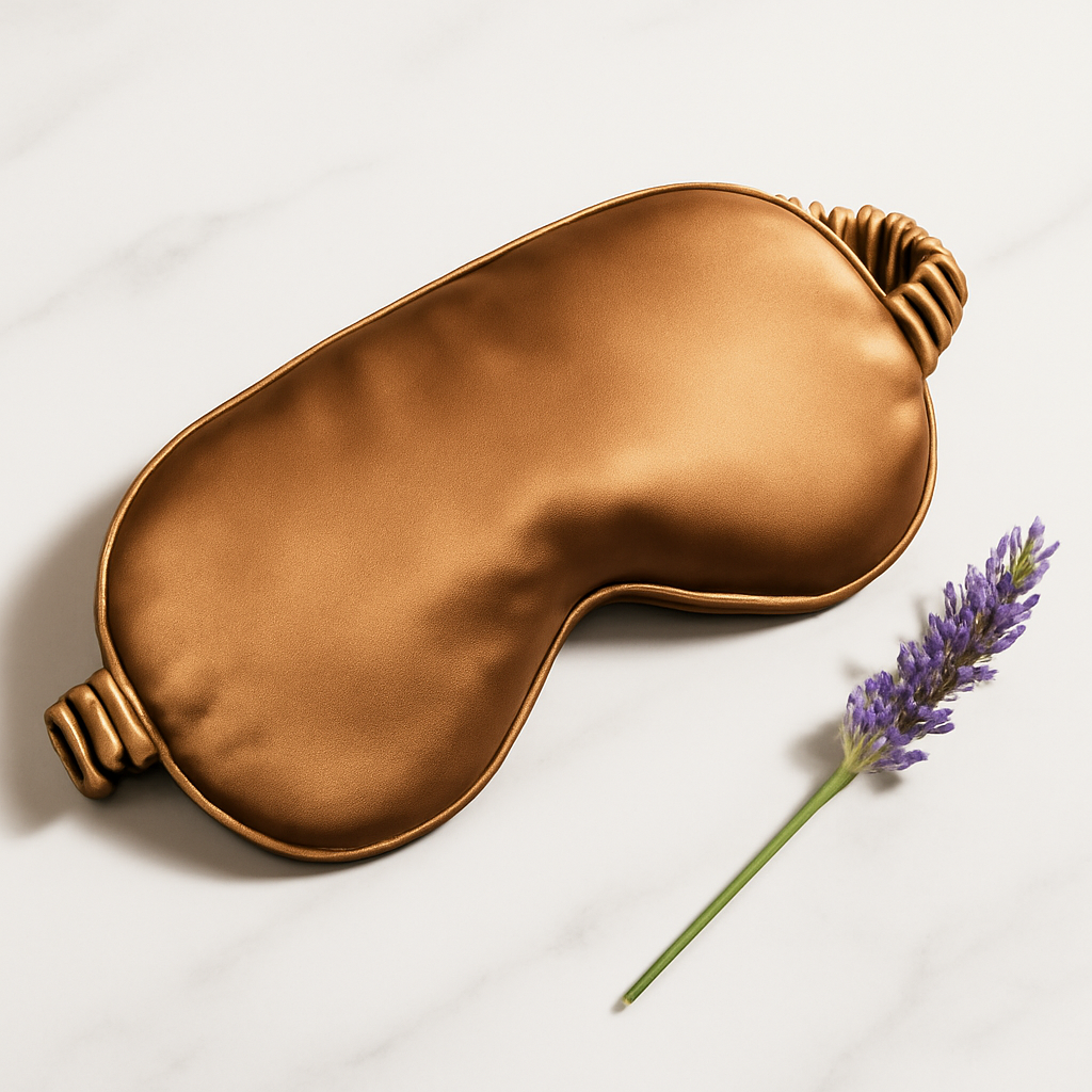 Caramel Silk Sleep Mask – Tranquil Evenings - Image 2