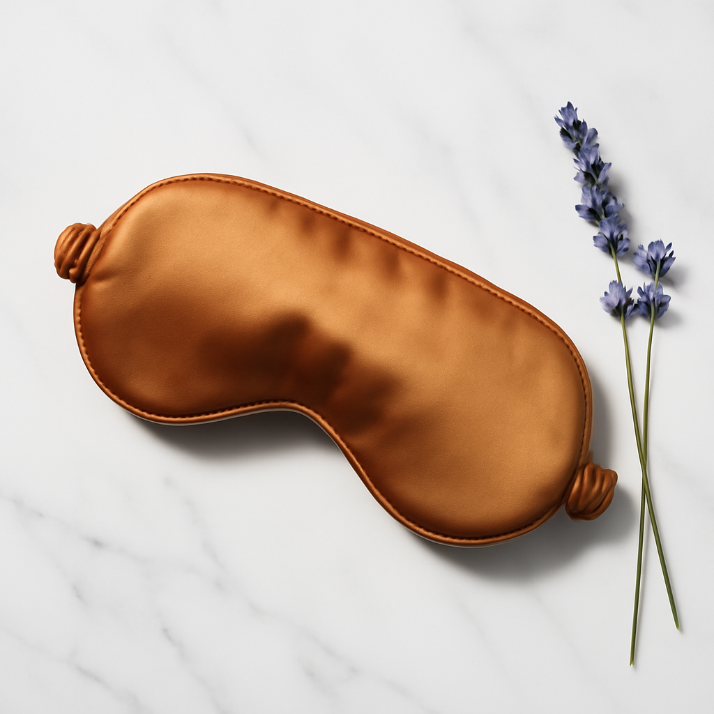 Caramel Silk Sleep Mask – Tranquil Evenings - Image 4