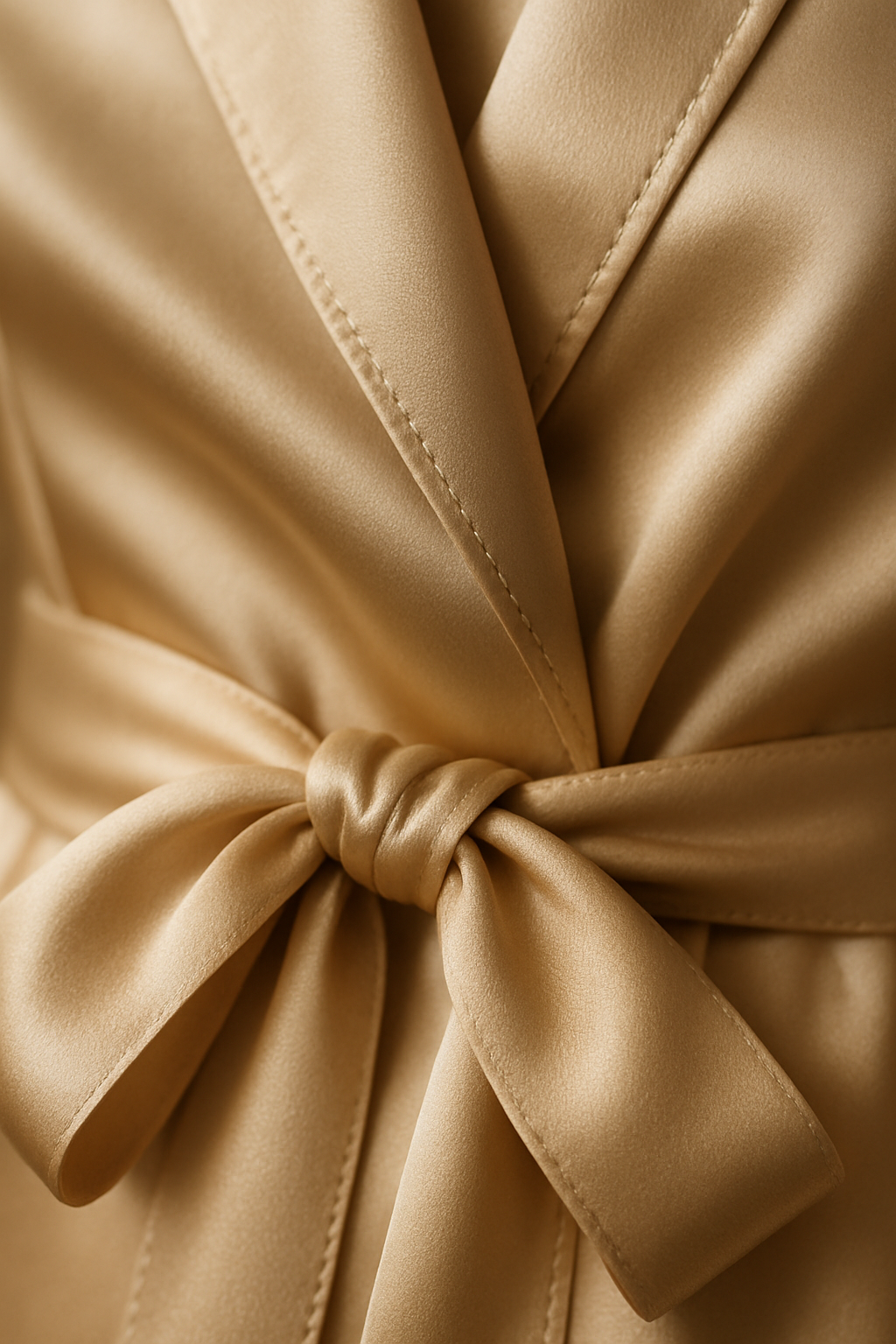 Champagne Silk Wrap Robe for Luxurious Comfort - Image 3