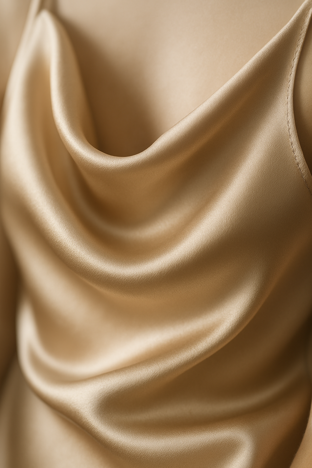 Champagne Cowl-Neck Silk Slip Dress – Serica - Image 3