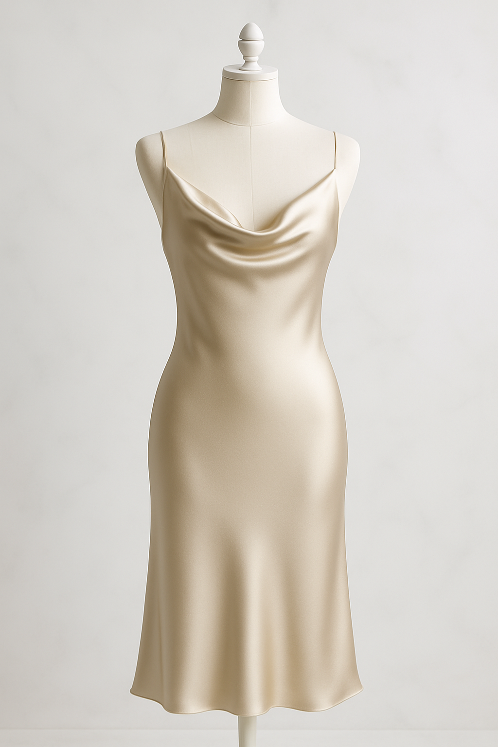 Champagne Cowl-Neck Silk Slip Dress – Serica - Image 4