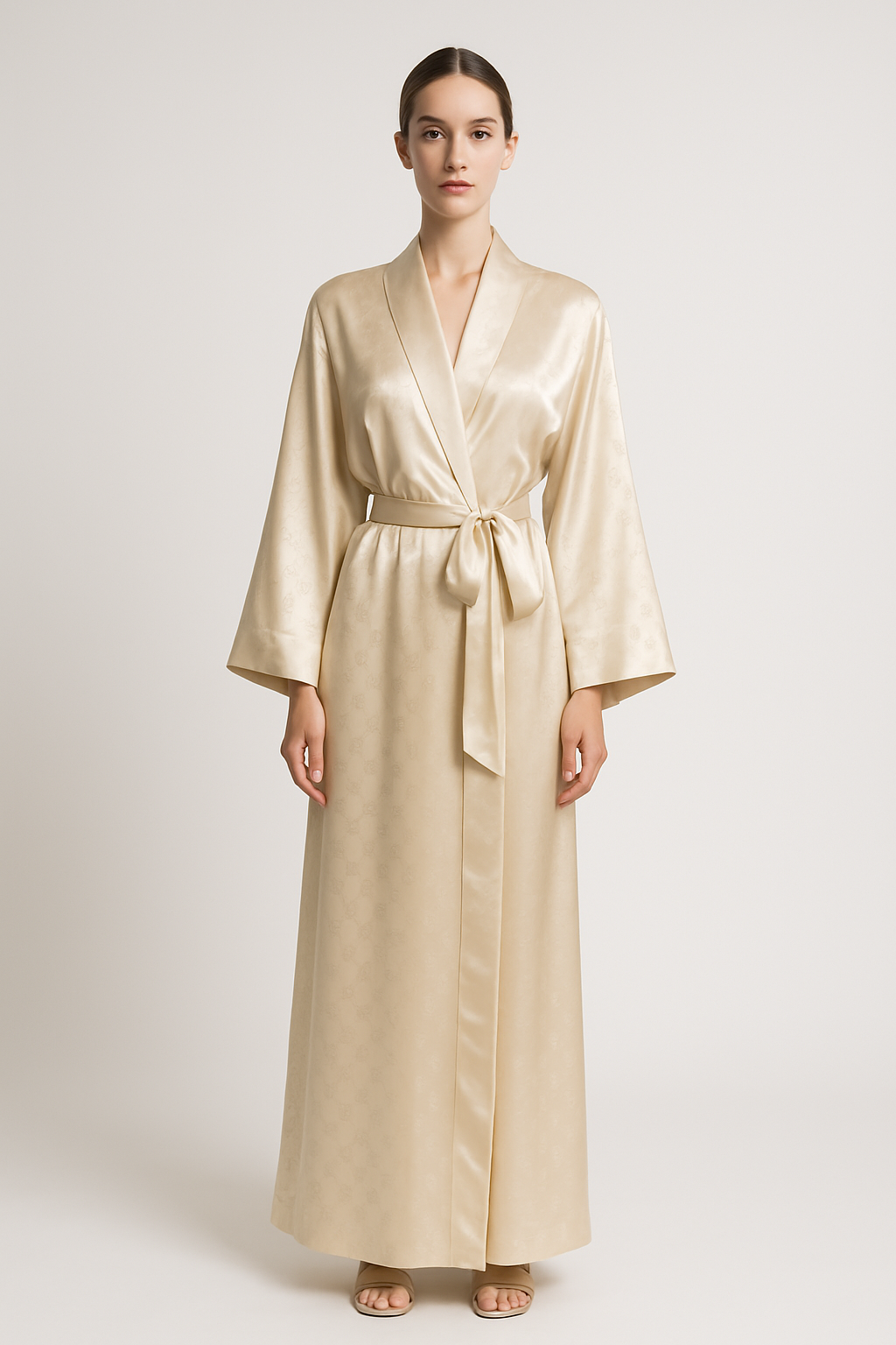 Personalized Champagne Silk Robe | Serica House