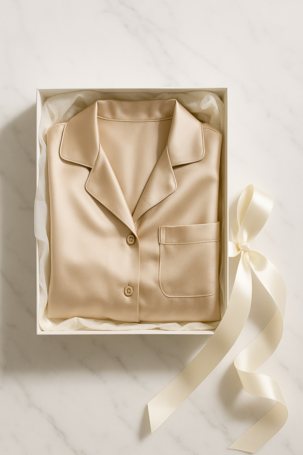 Champagne Silk Pajama Gift Set | Serica House