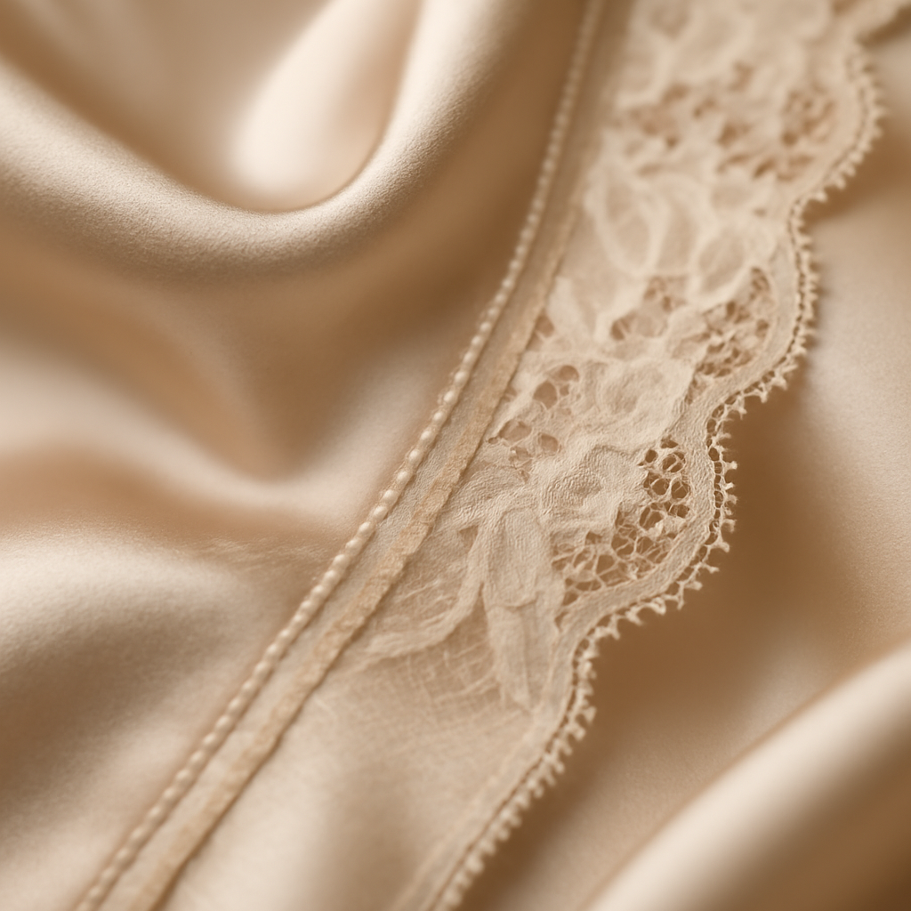 Champagne Silk Robe | Lace Elegance - Image 3