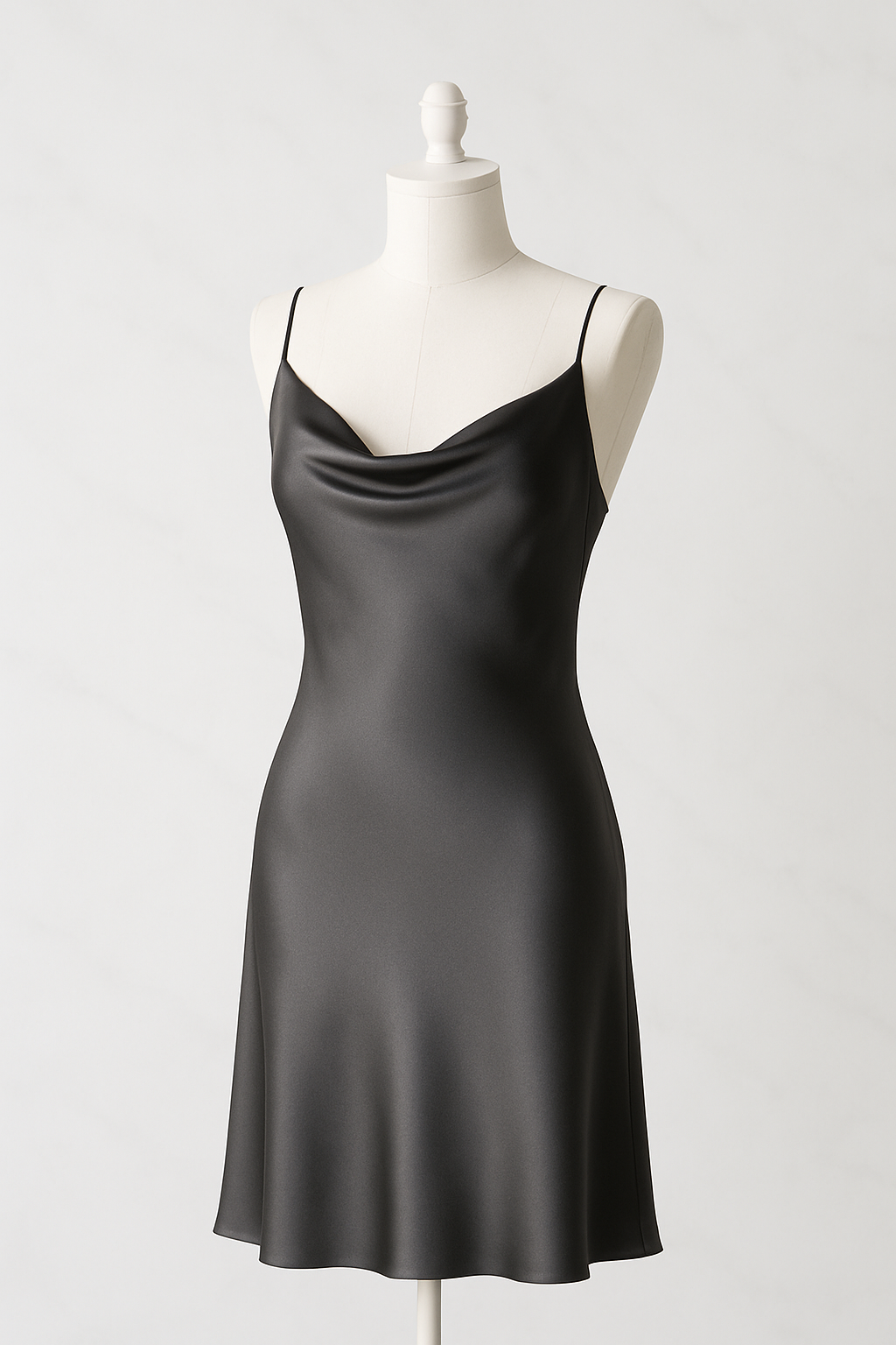 Charcoal Silk Slip Dress – Sleek & Sophisticated - Image 4