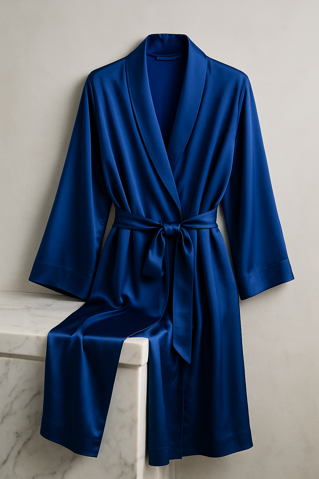 Cobalt Blue Silk Robe | Luxurious Comfort - Image 4