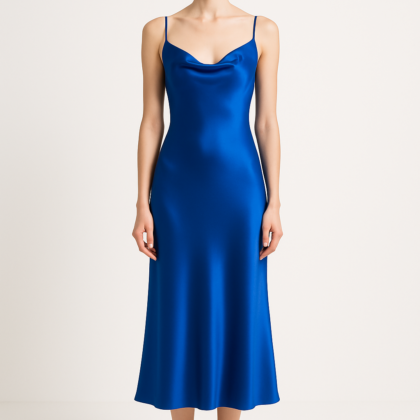 Cobalt Blue Silk Dress – Bold & Beautiful