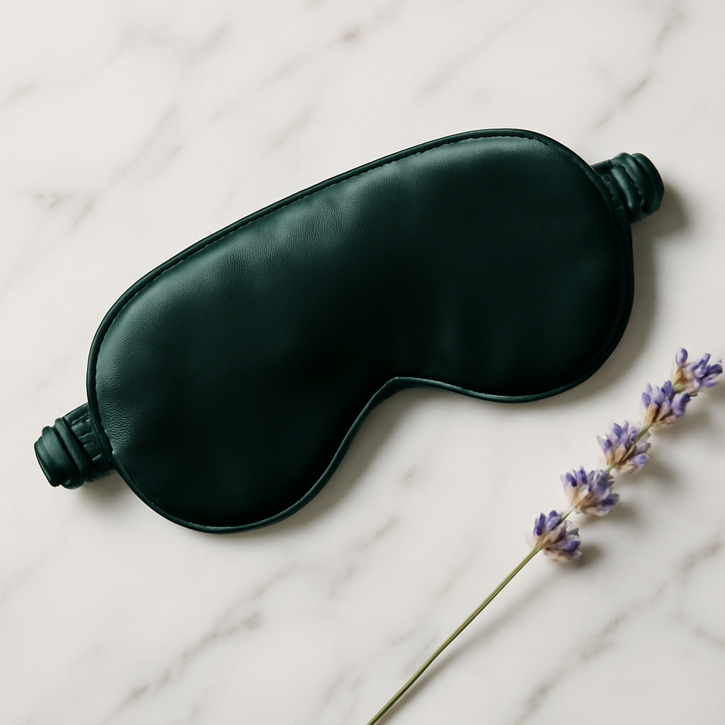 Dark Forest Green Silk Eye Mask – Natural Serenity