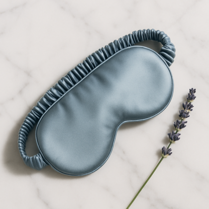 Dusty Blue Silk Sleep Mask – Stylish Relaxation
