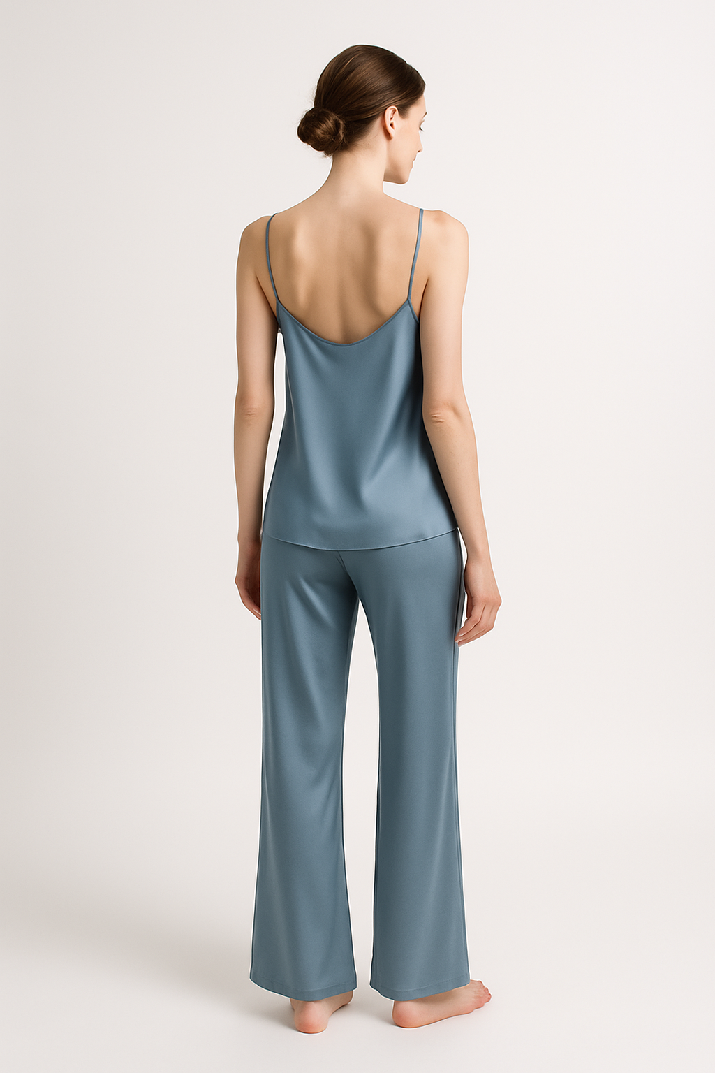 Dusty Blue Silk Sleep Set for Women | Serica - Image 2