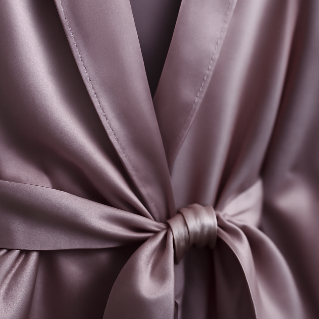 Dusty Lilac Long Silk Robe | Serica House - Image 3