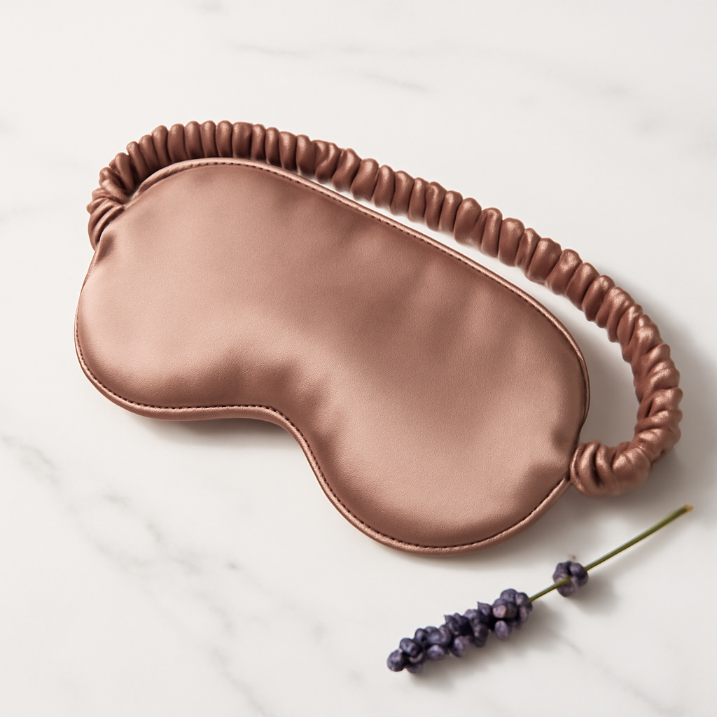 Dusty Rose Silk Eye Mask – Luxury Rest - Image 2