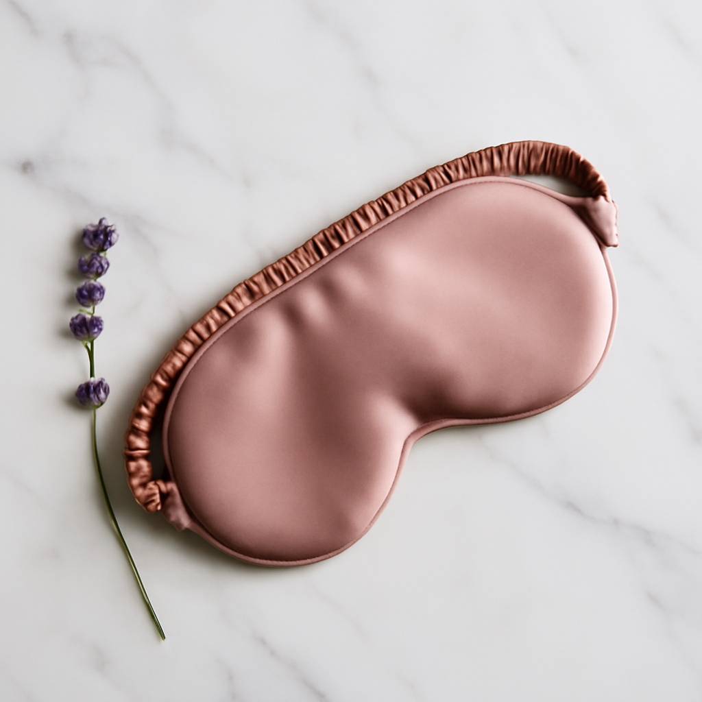 Dusty Rose Silk Eye Mask – Luxury Rest - Image 4