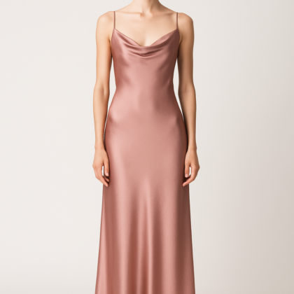 Dusty Rose Silk Maxi Dress - Serica House