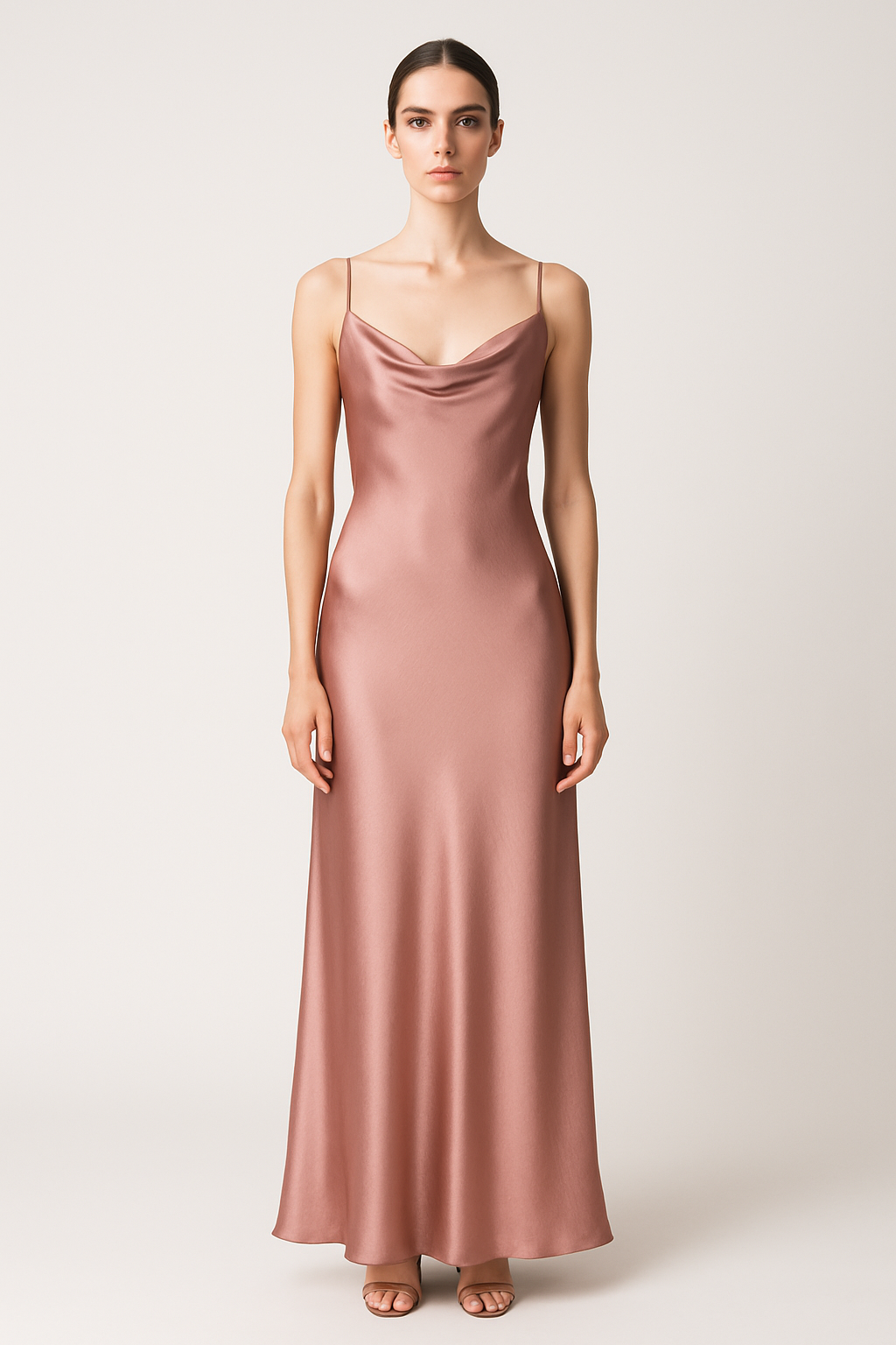 Dusty Rose Silk Maxi Dress - Serica House