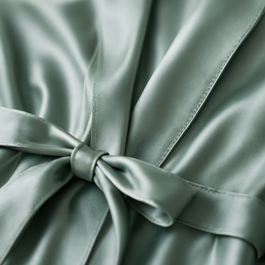 Dusty Sage Silk Dressing Gown | Serica House - Image 3