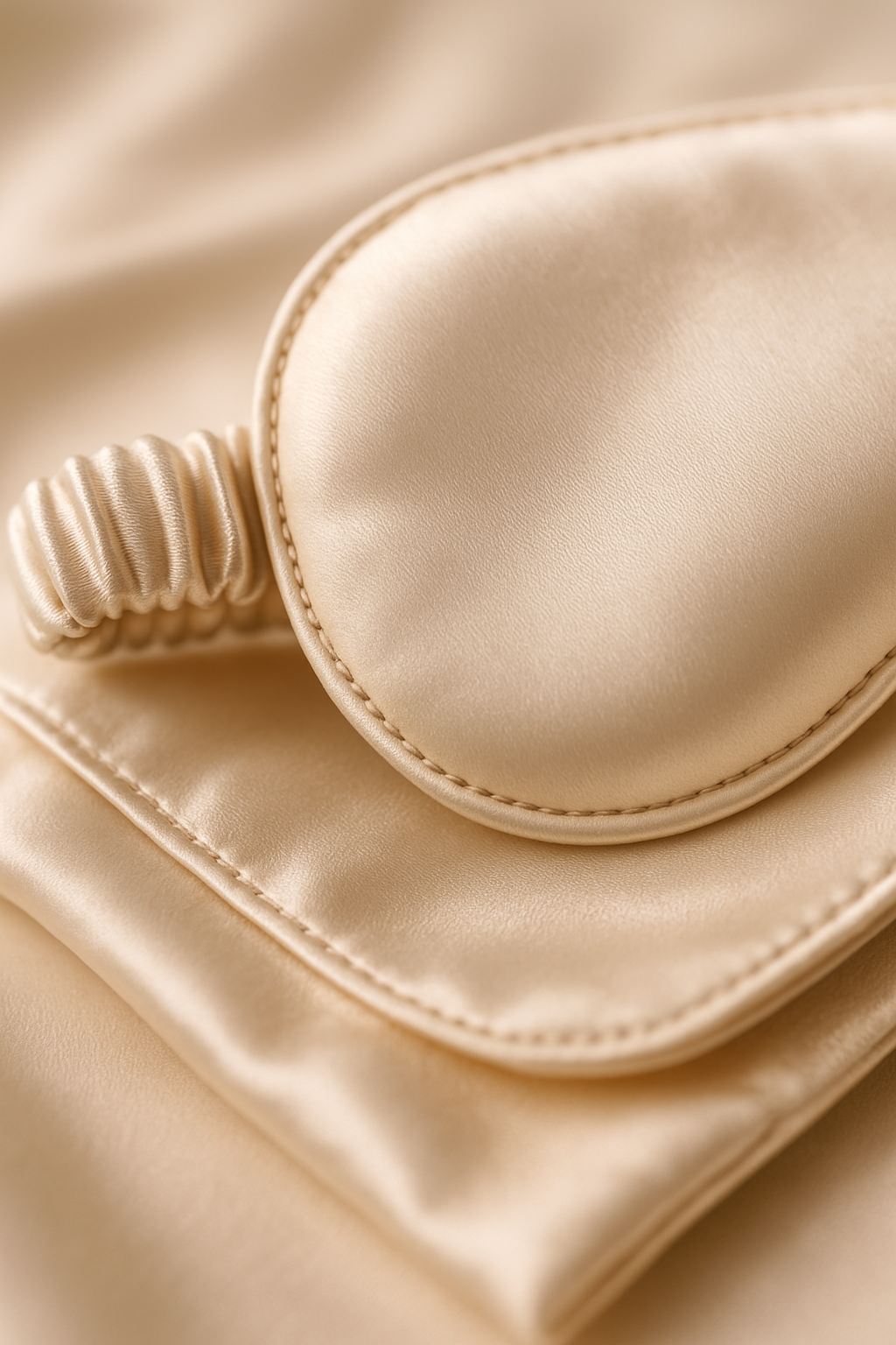 Ecru Silk Sleep Mask & Pouch – Travel Companion - Image 3