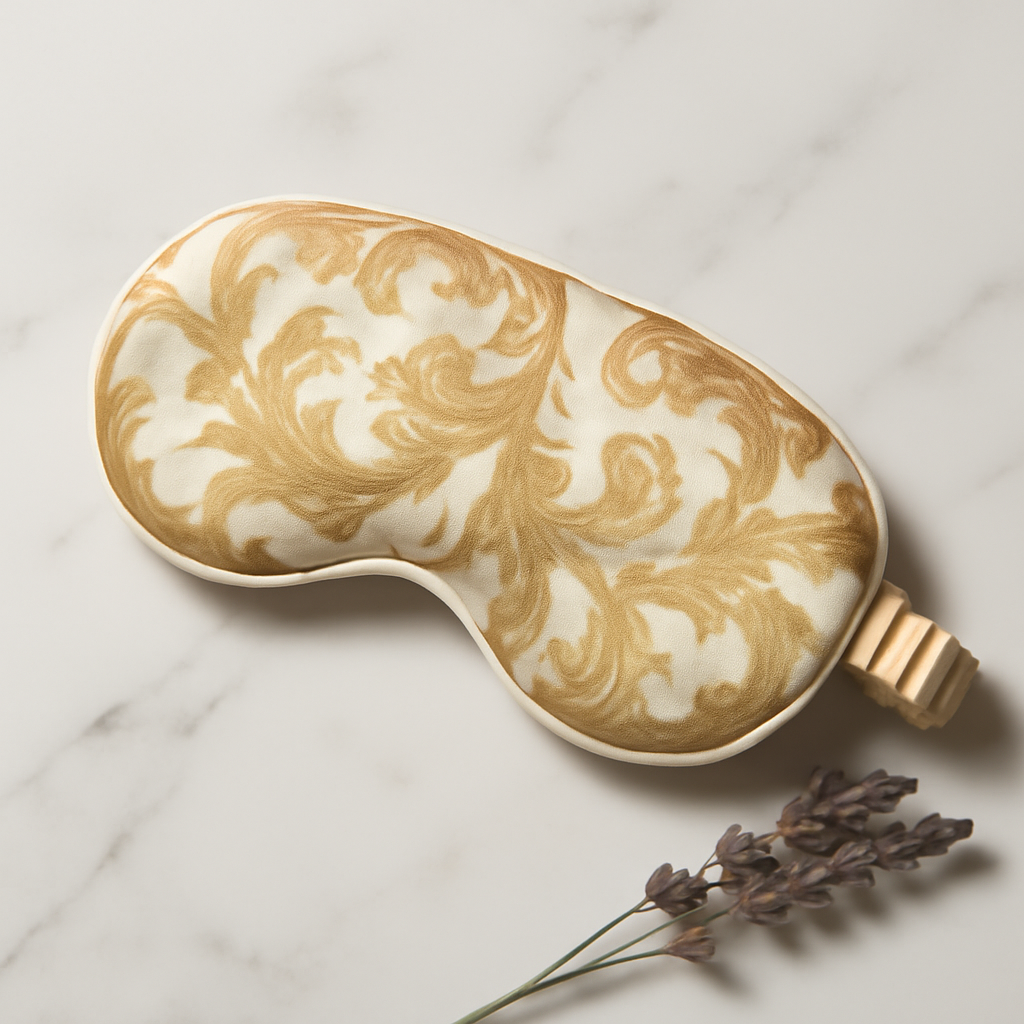 Luxury Gold-Print Silk Eye Mask – Exquisite Sleep - Image 2