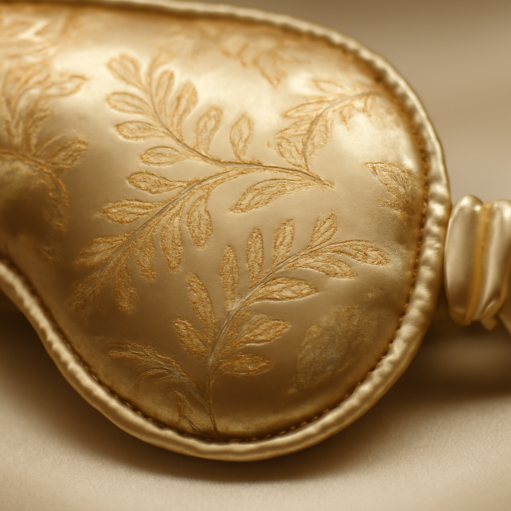 Luxury Gold-Print Silk Eye Mask – Exquisite Sleep - Image 3