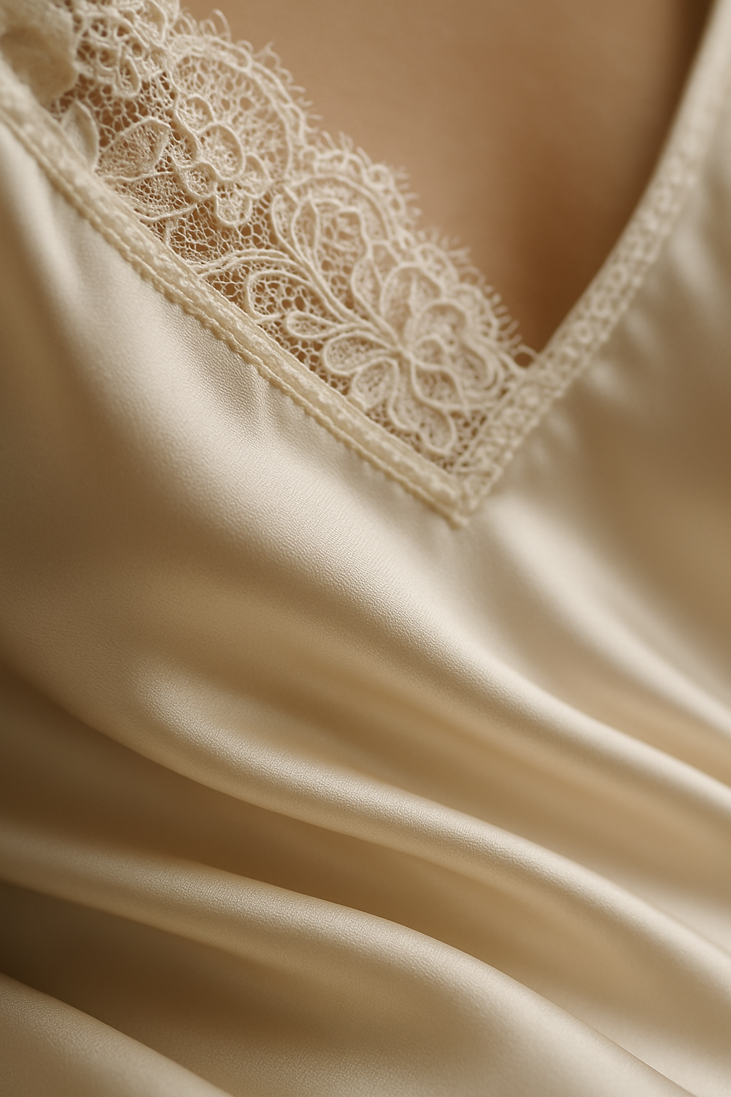 Ivory Lace-Trimmed Silk Dress | Serica House - Image 3