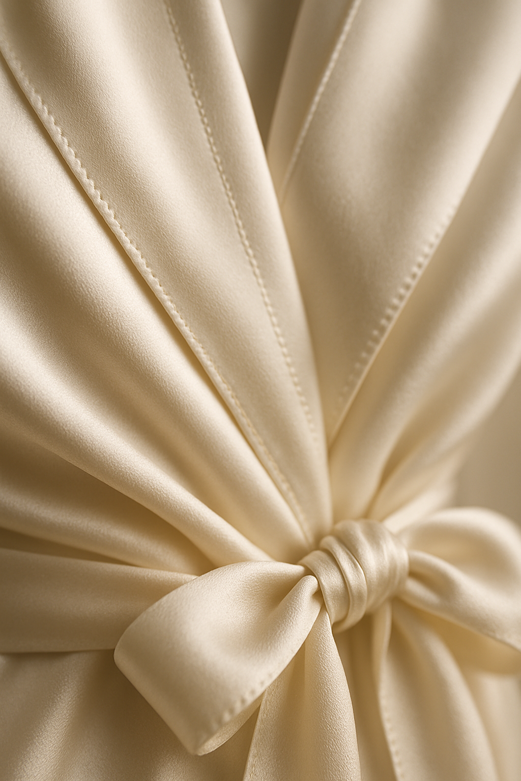 Ivory Long Silk Kimono Robe – Serica House - Image 3