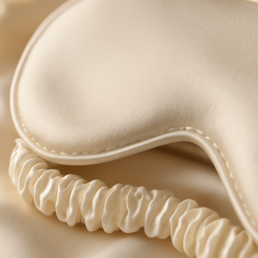 Ivory Silk Bridal Eye Mask Set – Luxurious Touch - Image 3