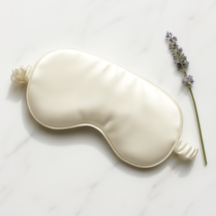 Ivory Silk Bridal Eye Mask Set – Luxurious Touch