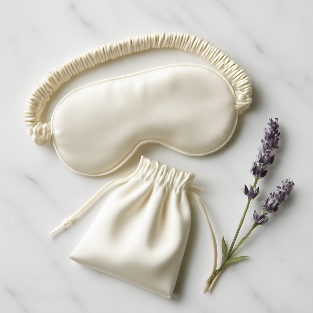 Ivory Silk Bridal Eye Mask Set – Luxurious Touch - Image 4