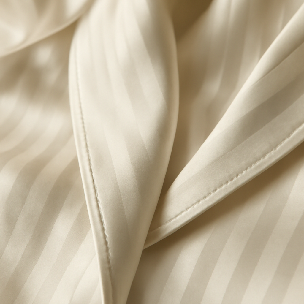 Ivory Striped Silk Robe | Chic & Luxurious - Image 3