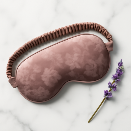 Mauve Floral Silk Eye Mask – Graceful Elegance