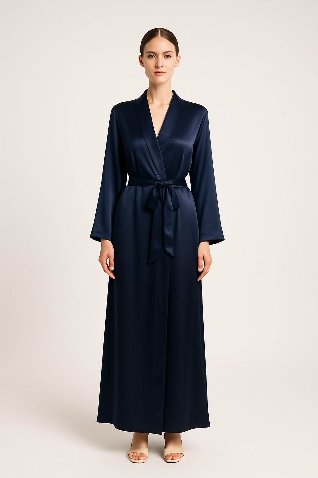 Midnight Navy Silk Gown – Serica House