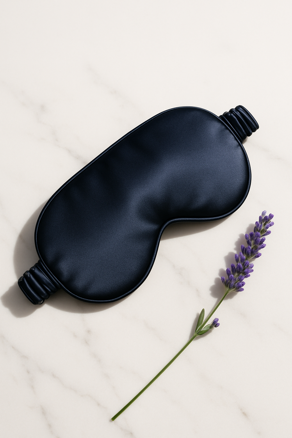 Midnight Navy Luxury Silk Eye Mask – Serica Rest - Image 2