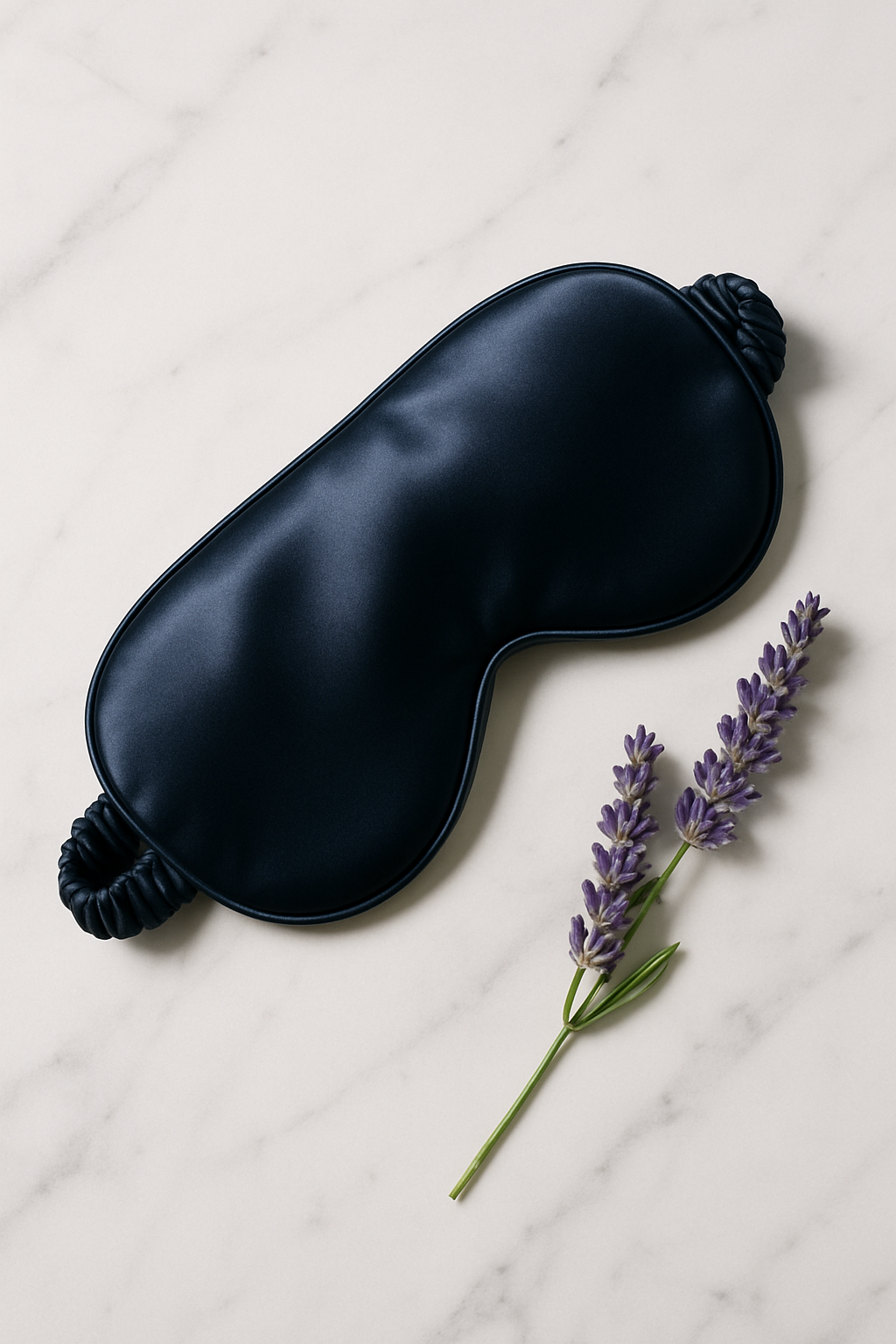 Midnight Navy Luxury Silk Eye Mask – Serica Rest - Image 4