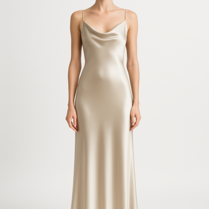 Oyster Silk Maxi Slip Dress | Serica House