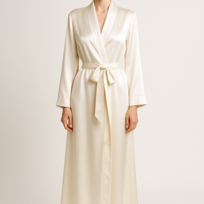 Oyster White Silk Gown – Serica House